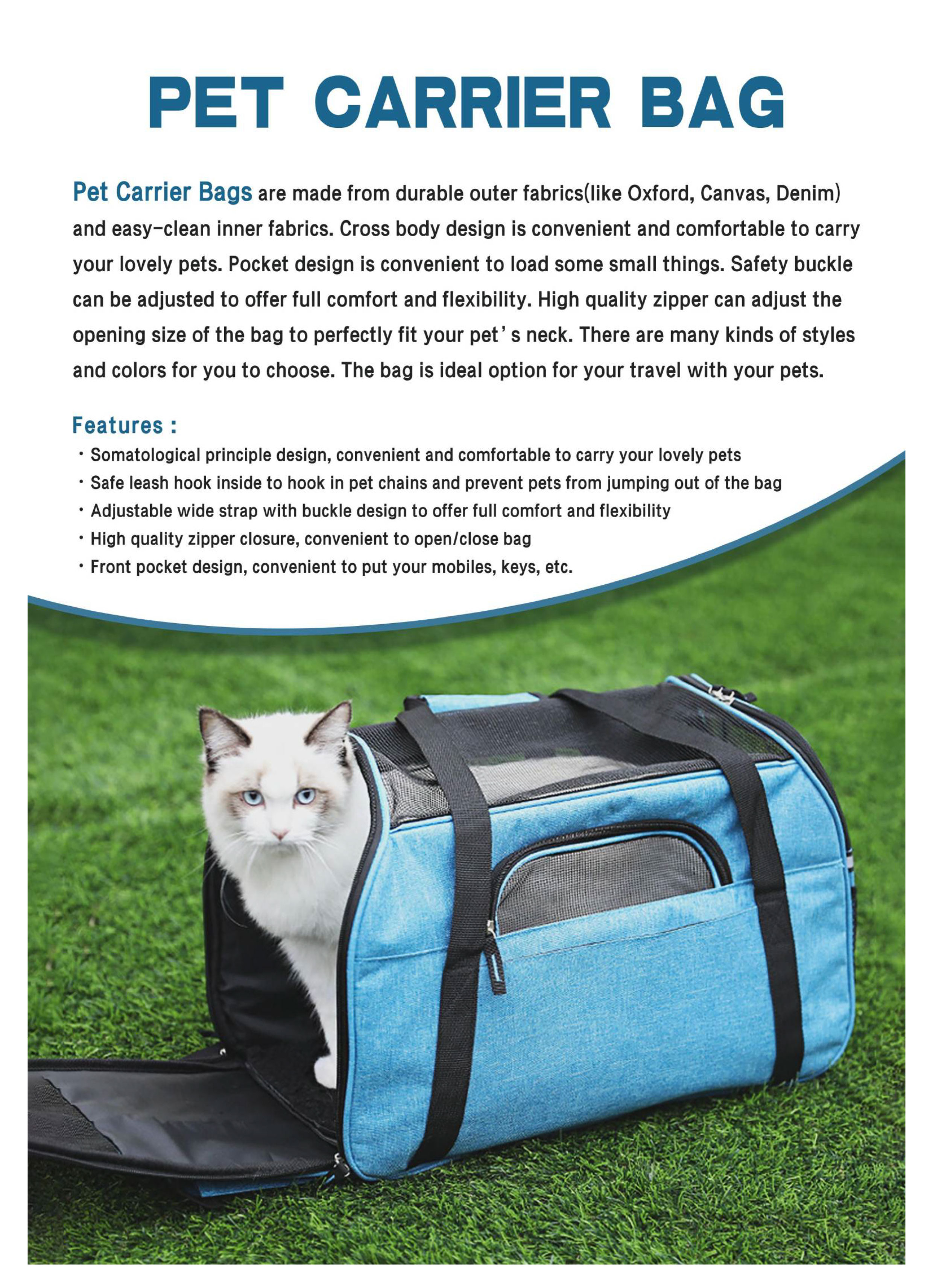 Pet carrier bag Pet carrier bag